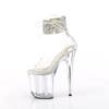 Pleaser - FLAMINGO824RS Sandale à bride à la cheville, Pole dance chaussures - Transparent Product image